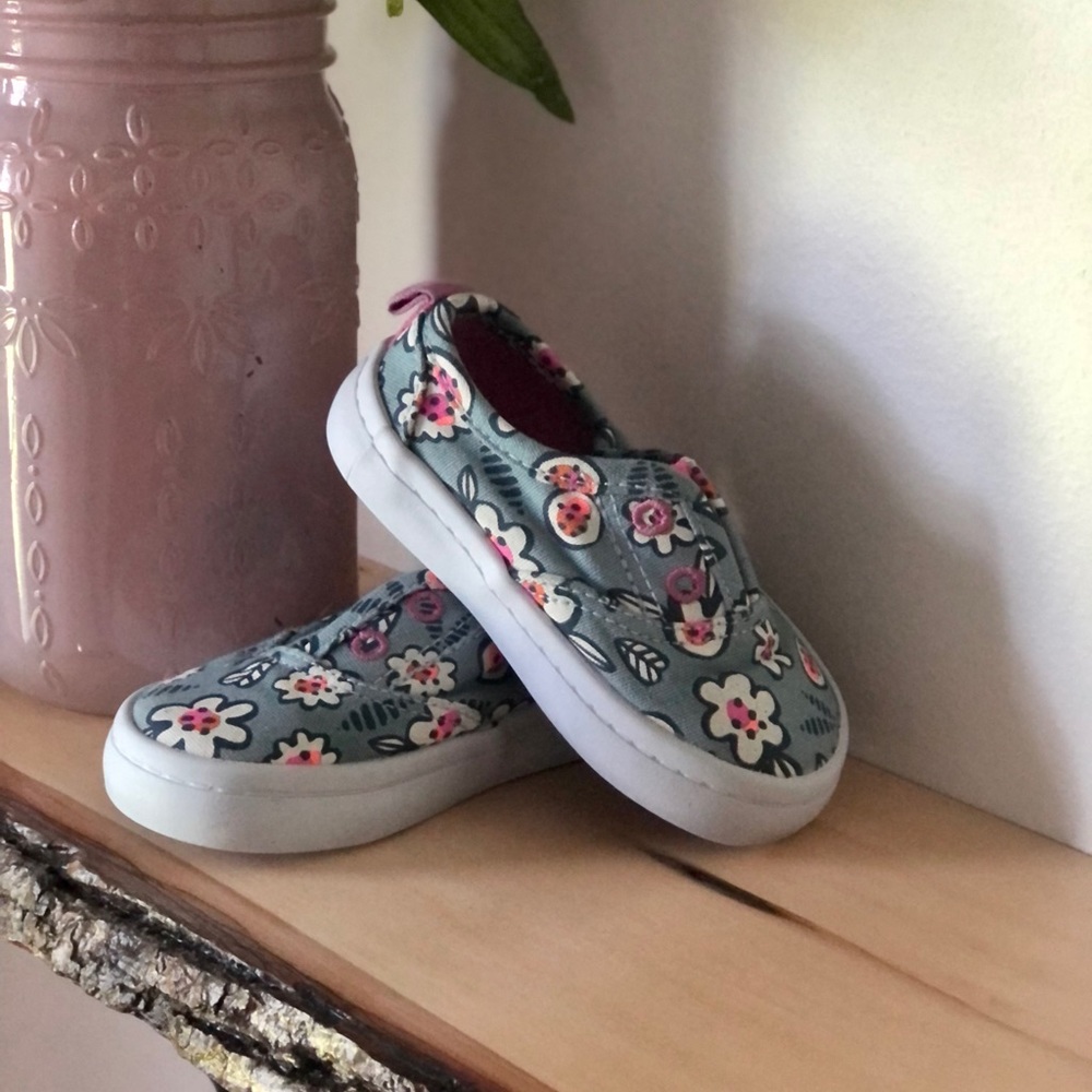 Cat and Jack, Floral Slide on Sneakers, Toddler Size 4